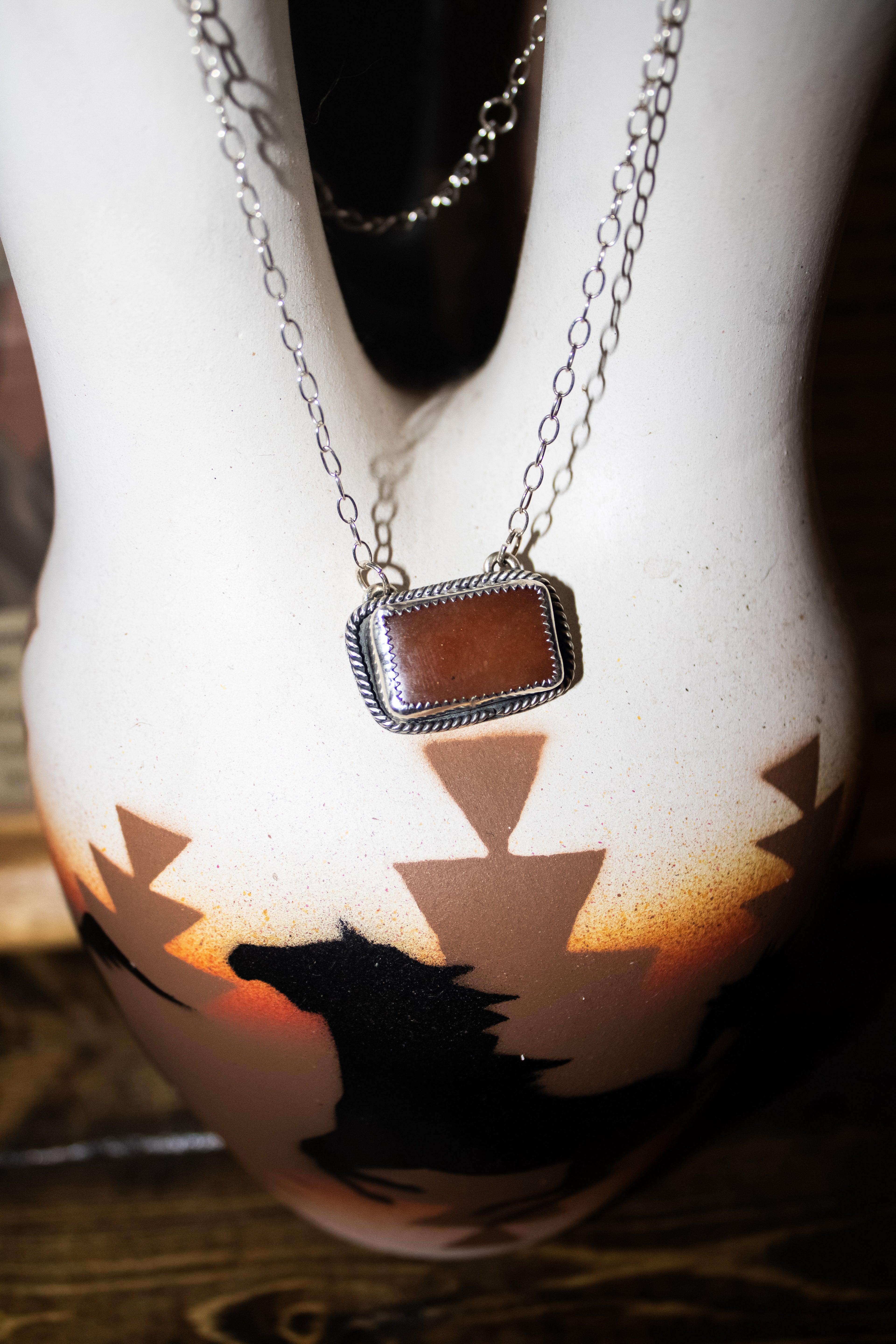 Orange Adventurine Bar Necklace